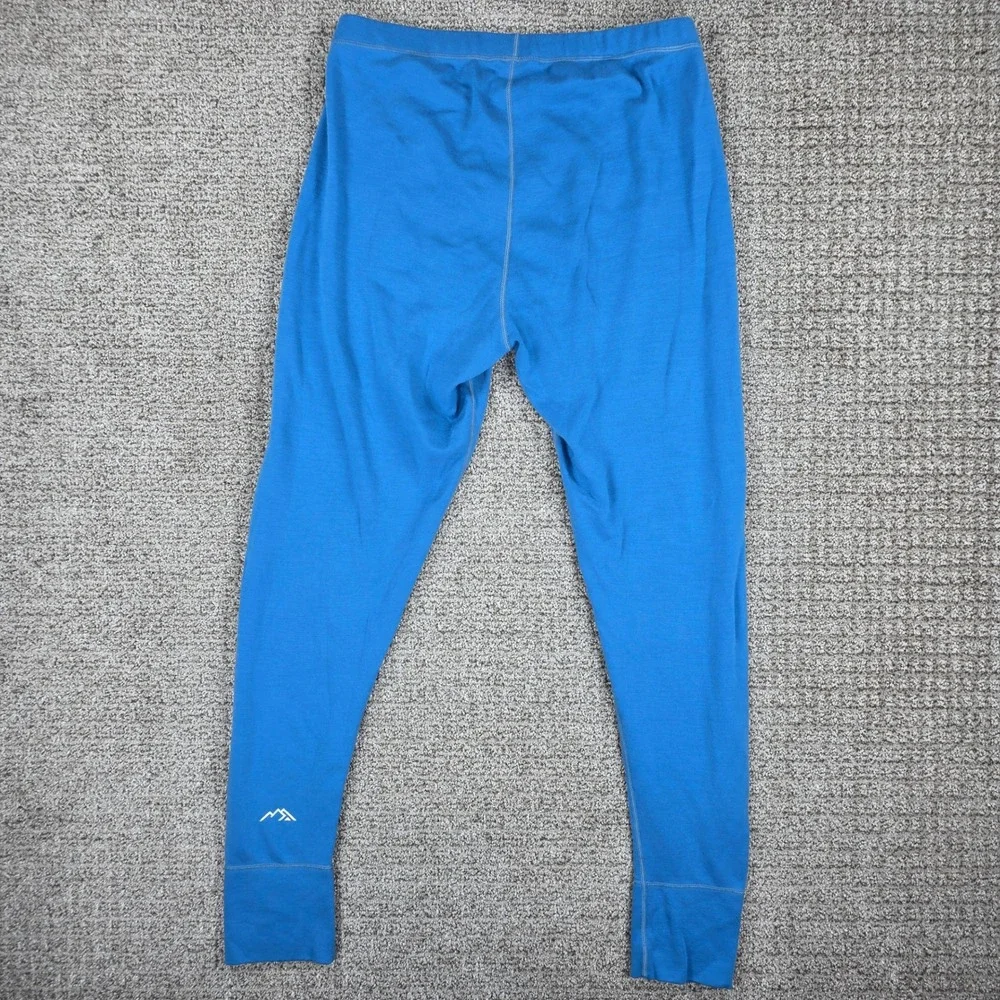 Merino Tech Mens 100% Superfine Merino Wool 320 Base Layer Leggings Blue Large